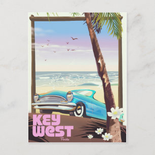 Key West Florida Vintage Reiseposter Postkarte