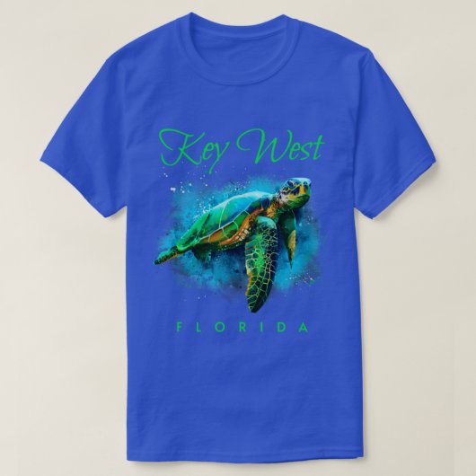 Key West Florida Wasserfarbenschildkröte T-Shirt (Design vorne)