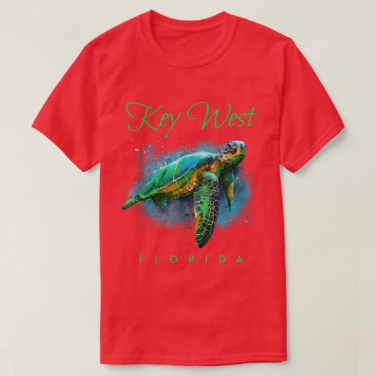 Key West Florida Wasserfarbenschildkröte  T-Shirt (Design vorne)