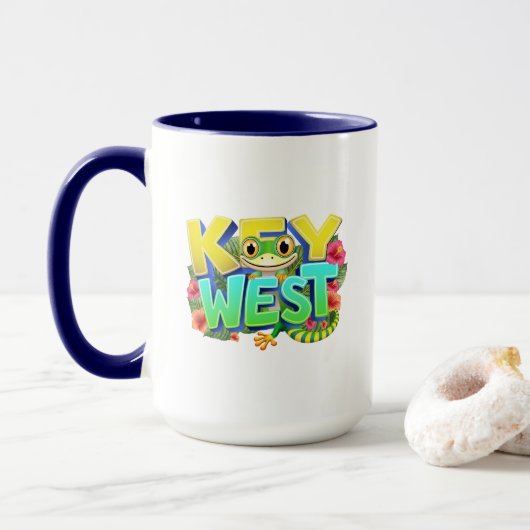 Key West Gecko Florida Tasse (Mit Donut)