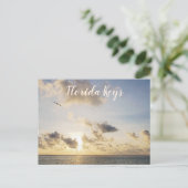 Key West Golden Sunset mit Vogel Flying Postkarte (Stehend Vorderseite)