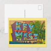 Key West Gruß Gelbe Postkarte (Vorne/Hinten)
