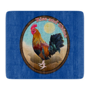 Key West Gypsy Hahn Rise and Shine Vintage Oval Schneidebrett