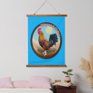 Key West Gypsy Hahn Rise and Shine Vintage Oval Wandteppich Mit Holzrahmen