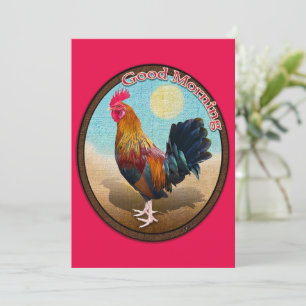 Key West - Gypsy Rooster Guten Morgen Vintage Oval Dankeskarte