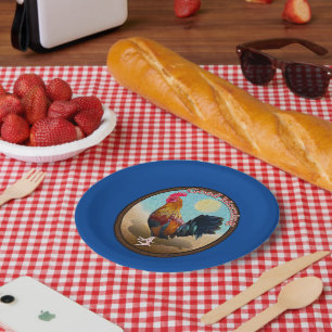 Key West - Gypsy Rooster Guten Morgen Vintage Oval Pappteller