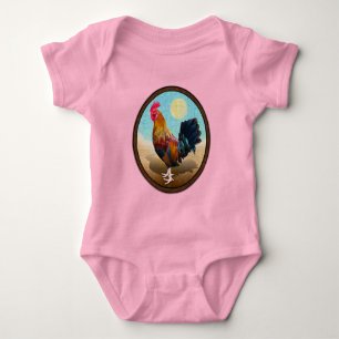 Key West - Gypsy Rooster Vintage Oval Baby Strampler