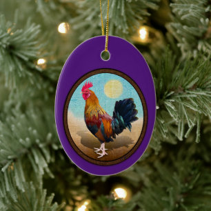 Key West - Gypsy Rooster Vintage Oval Keramik Ornament