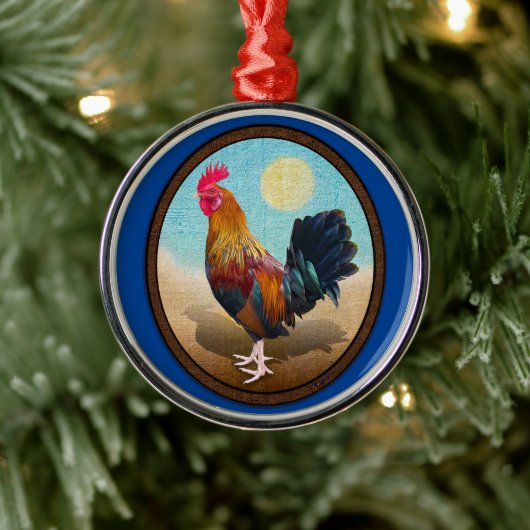 Key West - Gypsy Rooster Vintage Oval Ornament Aus Metall (Baum)