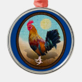 Key West - Gypsy Rooster Vintage Oval Ornament Aus Metall (Vorne)