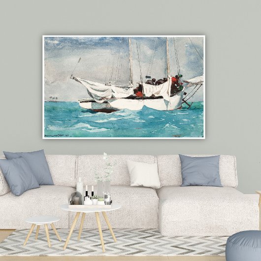 Key West, Hauling Anchor, Winslow Homer Marine Art Poster