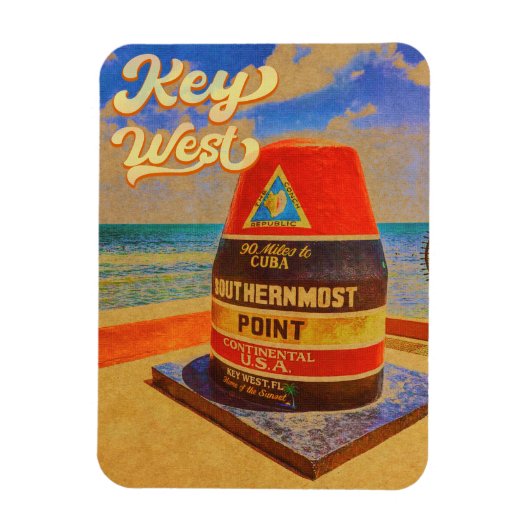 Key West Island Florida Palm Tree Beach Souvenir Magnet (Vertikal)