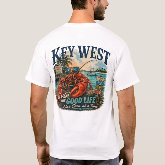 Key West Lebt das gute Leben T-Shirt (Rückseite)