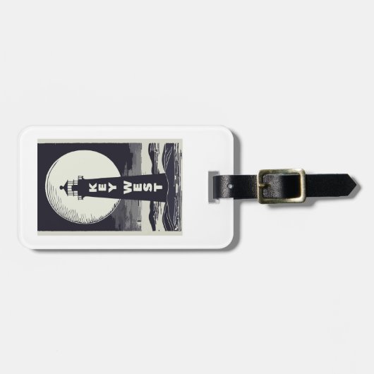 Key West Lighthouse Moon Gepäckanhänger (Vorderseite horizontal)