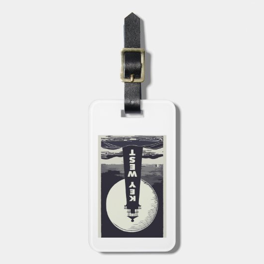 Key West Lighthouse Moon Gepäckanhänger (Vorderseite vertikal)