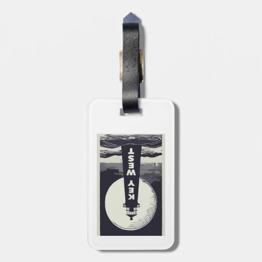 Key West Lighthouse Moon Gepäckanhänger (Rückseite vertikal)