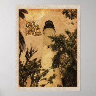 Key West Lighthouse Vintages Foto Poster