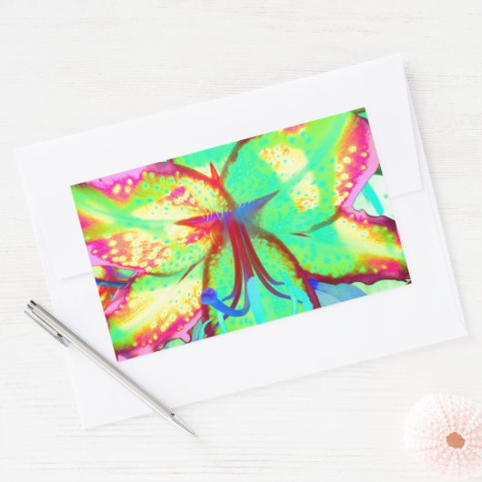 Key West Lily Rechteckiger Aufkleber (Umschlag)