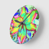 Key West Lily Runde Wanduhr (Winkel)