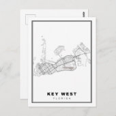 Key West Map Postkarte (Vorne/Hinten)