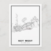 Key West Map Postkarte (Vorderseite)