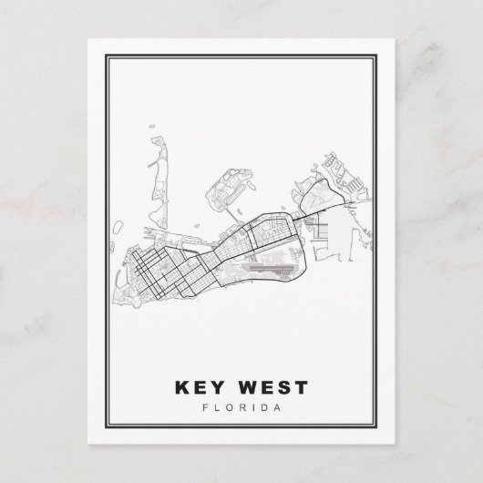 Key West Map Postkarte (Vorderseite)