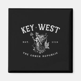 Key West Meerjungfrau Conch Republik Vintage-Tauch Magnet