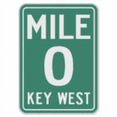 Key West Mile 0, Florida USA Aufkleber (Vorderseite)