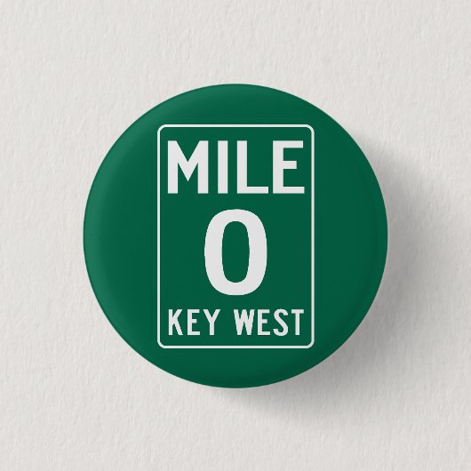 Key West Mile 0, Florida USA Button (Vorderseite)