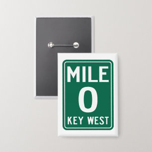 Key West Mile 0, Florida USA Button