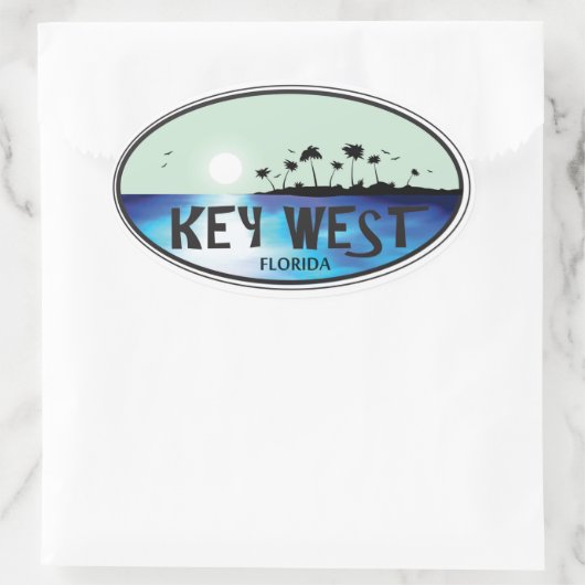 Key West Ovaler Aufkleber (Tasche)