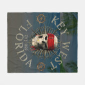 Key West Pirate Skull Fleecedecke (Vorderseite (Horizontal))