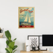 Key West Poster Sailboat Vintage Florida (Heimbüro)