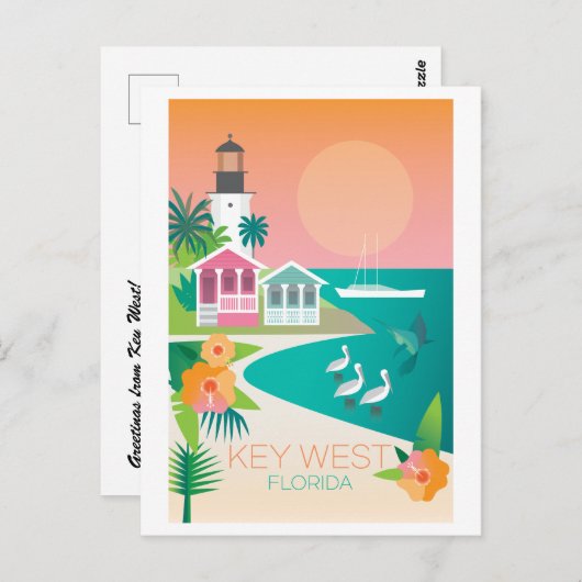 Key West Postkarte (Vorne/Hinten)