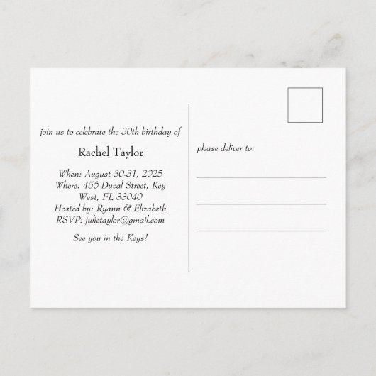 Key West Postkarte (Rückseite)