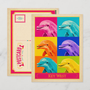 Key West Postkarte Florida Delfin Vintage Pop Art