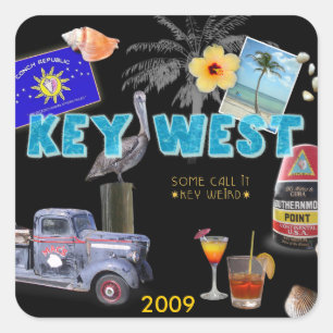 Key West Quadratischer Aufkleber