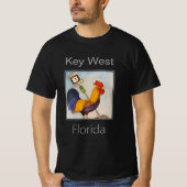 Key West Rooster und US Highway 1 Zeichen T-Shirt (Vorderseite)
