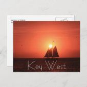 Key West, Sailboat bei Sunset Postcard Postkarte (Vorne/Hinten)