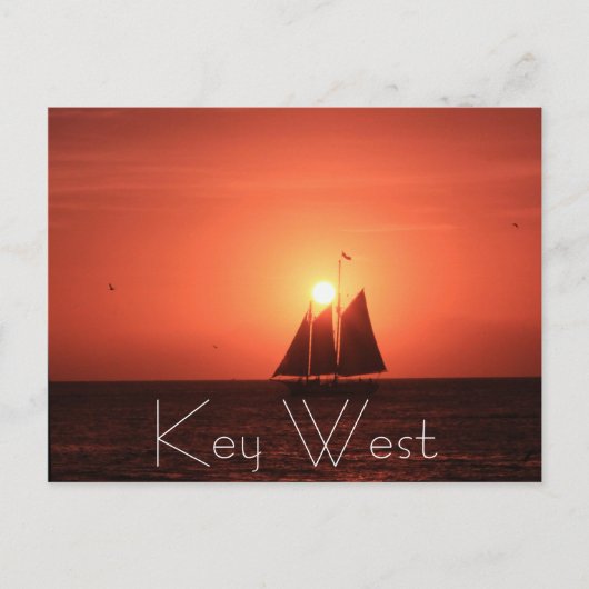 Key West, Sailboat bei Sunset Postcard Postkarte (Vorderseite)