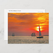 Key West Sailboote bei Sunset Postkarte (Vorne/Hinten)