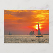 Key West Sailboote bei Sunset Postkarte (Vorderseite)
