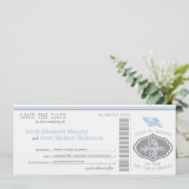 Key West Save the Date Boarding Pass (Stehend Vorderseite)