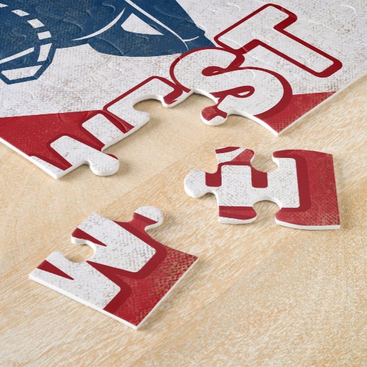 Key West Scuba Diver - Blue Retro Puzzle (Seite)