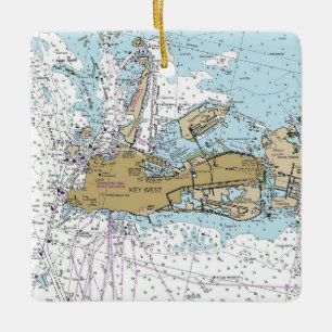 Key West Seekarte Keramikornament