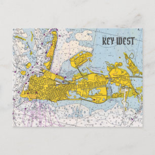 Key West Seekartenkarte Postkarte