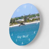 Key West Shoreline Große Wanduhr (Winkel)
