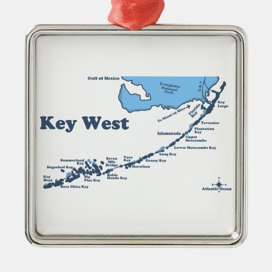 Key West. Silbernes Ornament (Vorne)