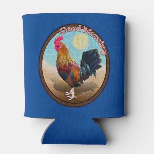 Key West - Sinti und Roma Rooster Guten Morgen Vin Dosenkühler (Rückseite)