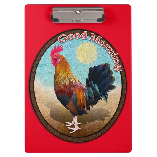 Key West - Sinti und Roma Rooster Guten Morgen Vin Klemmbrett (Vorderseite)